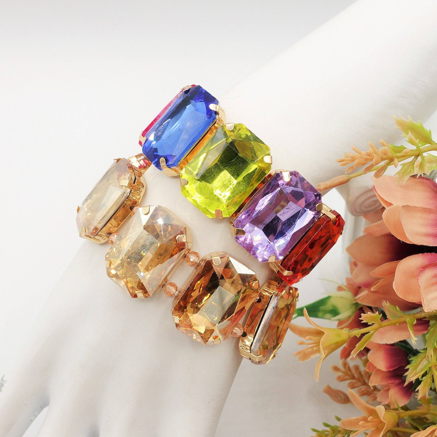 MARGOT LUXE - Stretch bracelet with faceted stones