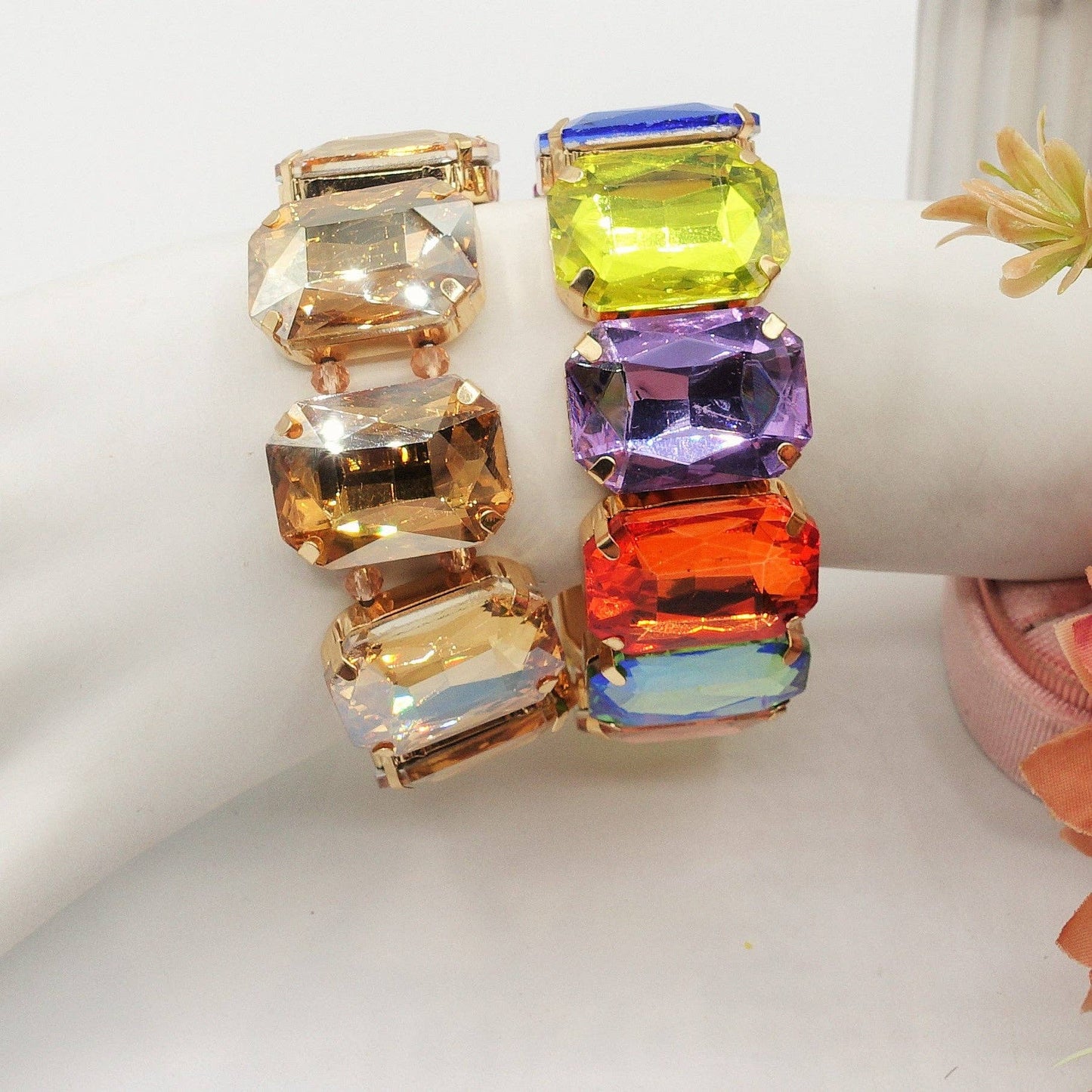MARGOT LUXE - Stretch bracelet with faceted stones
