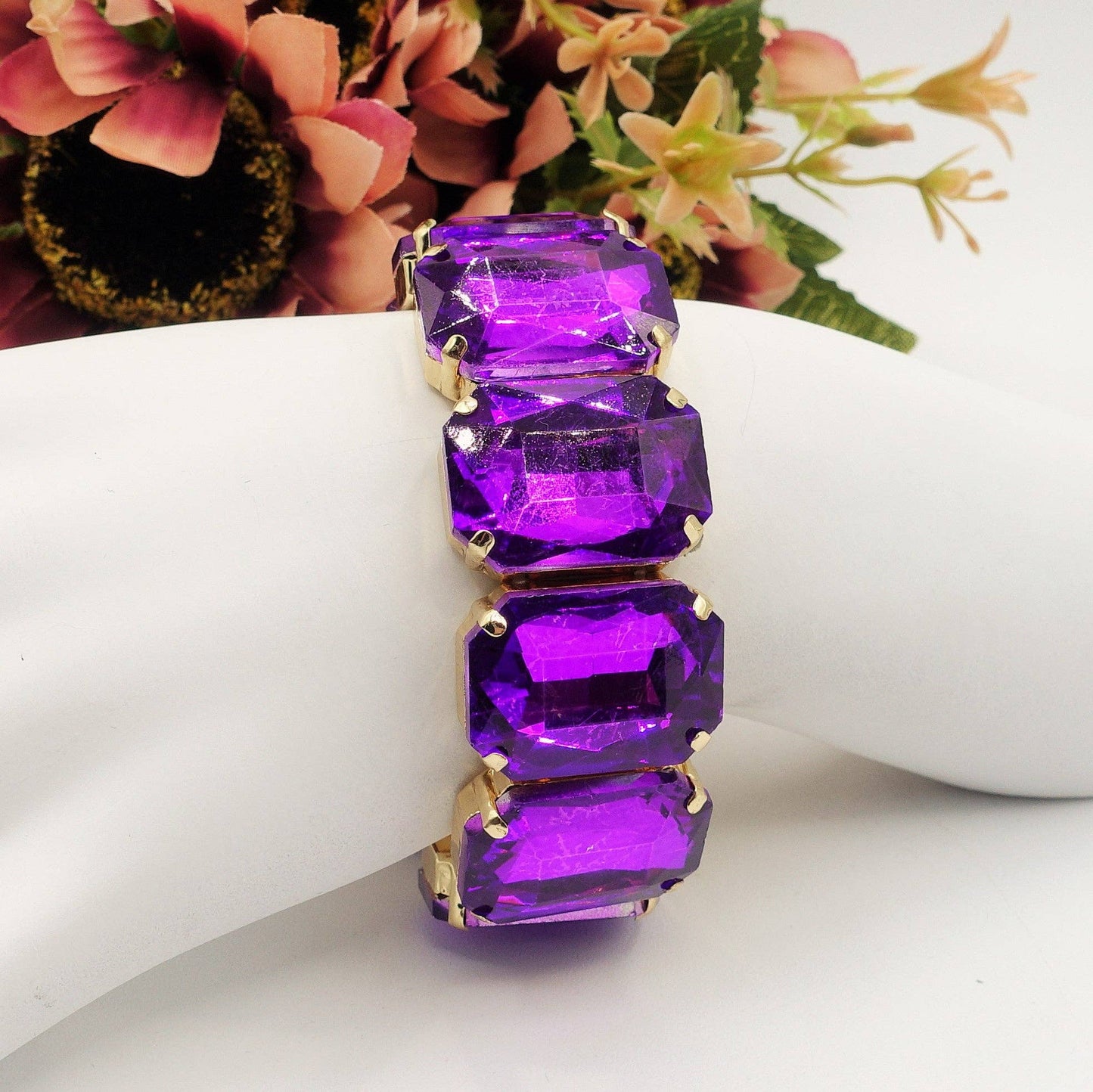 MARGOT LUXE - Stretch bracelet with faceted stones