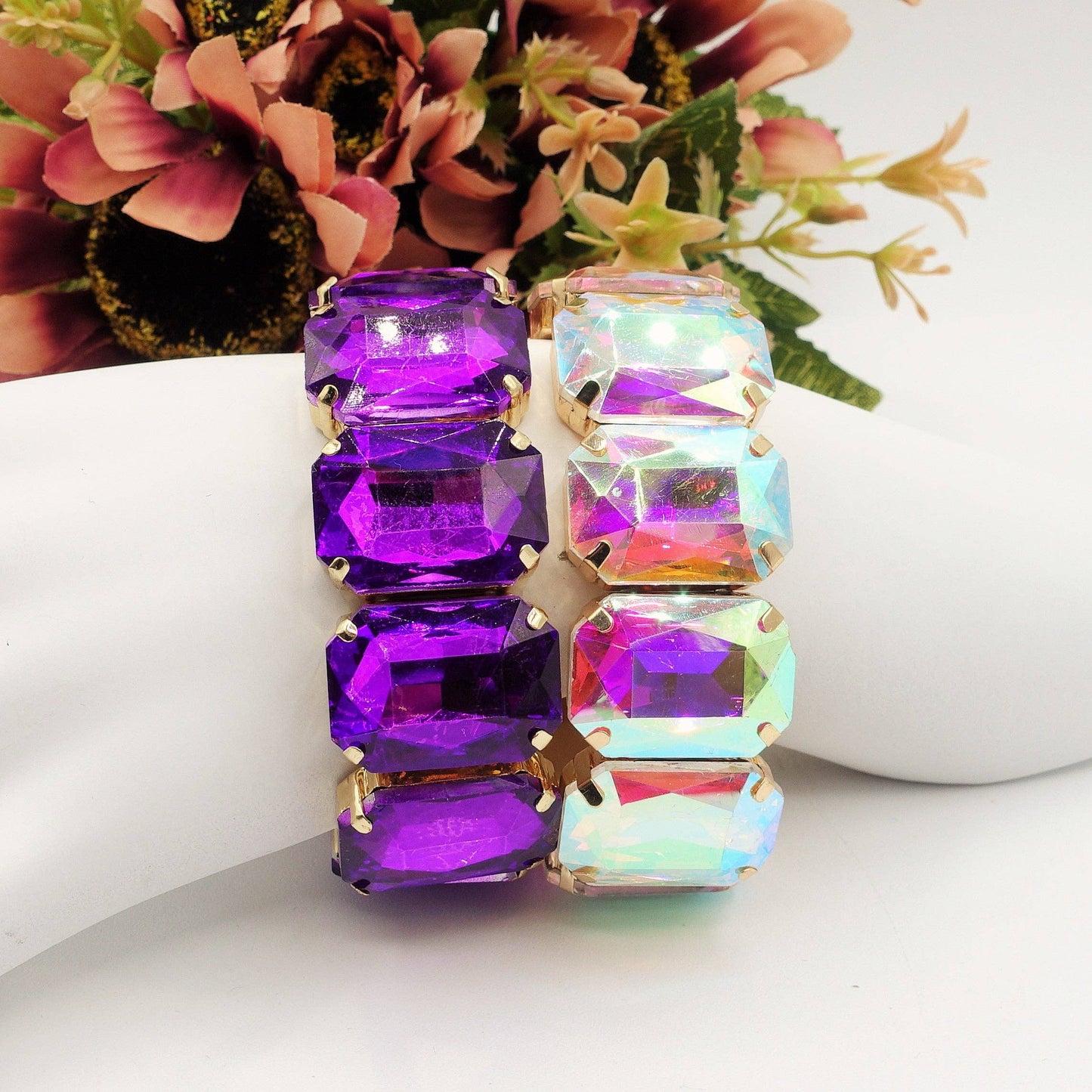 MARGOT LUXE - Stretch bracelet with faceted stones