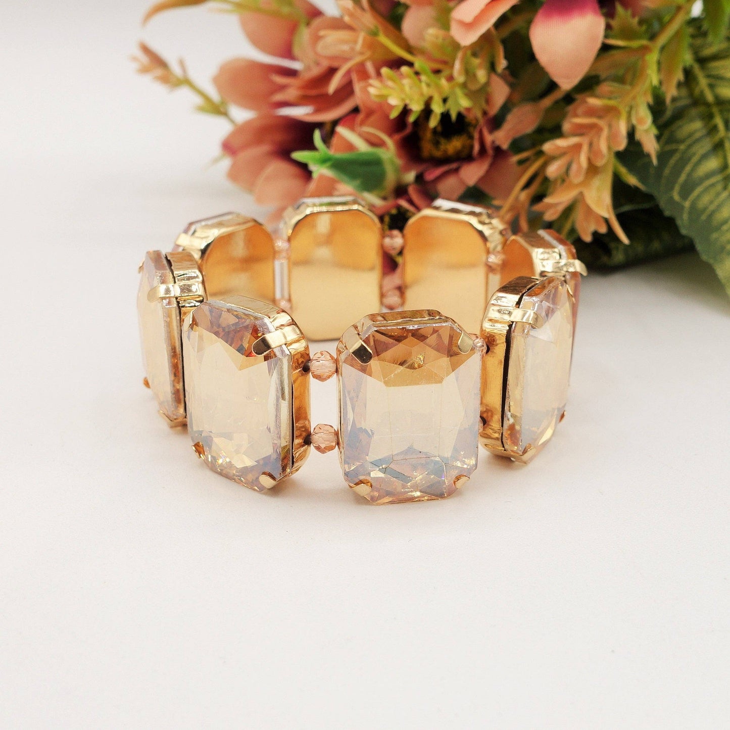 MARGOT LUXE - Stretch bracelet with faceted stones