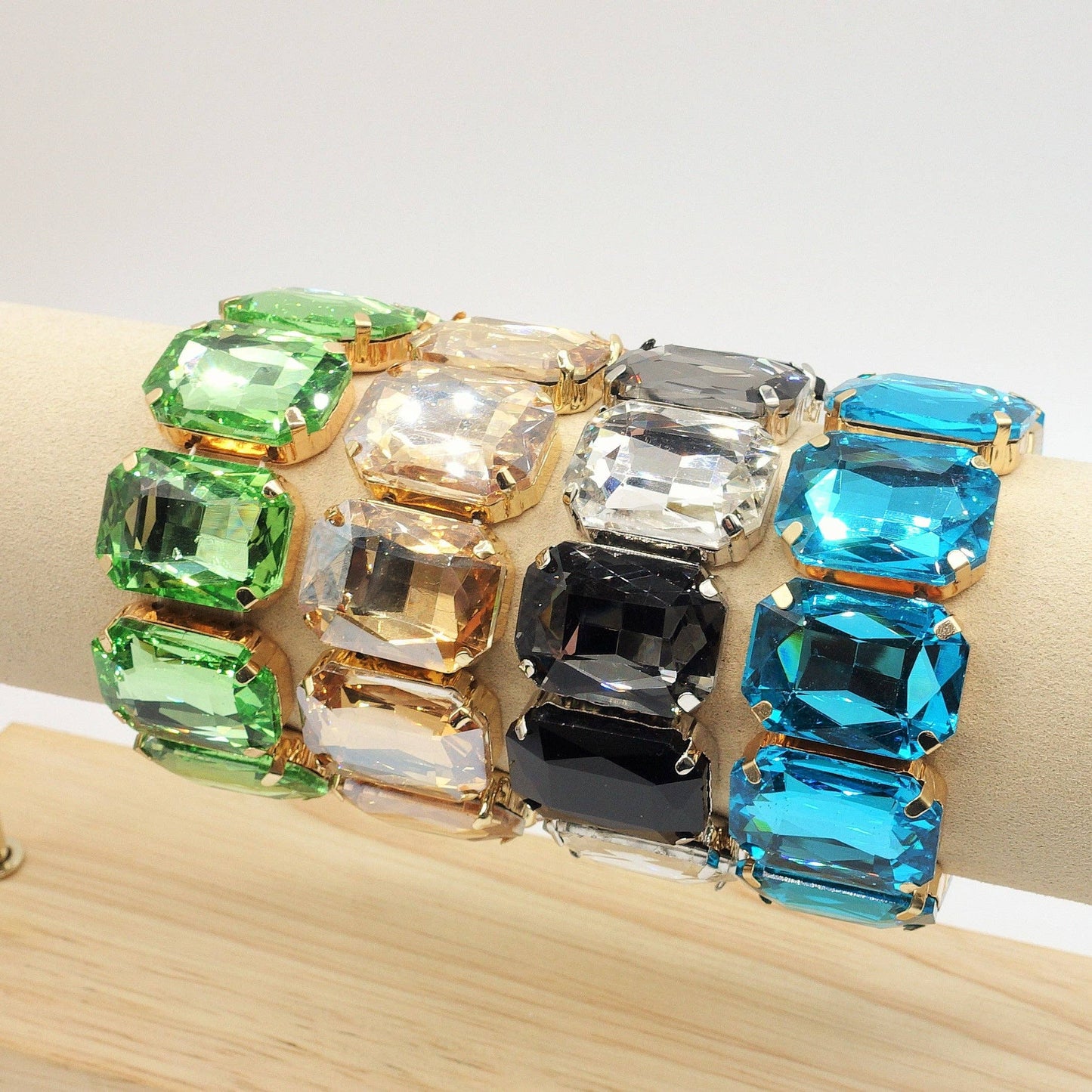 MARGOT LUXE - Stretch bracelet with faceted stones