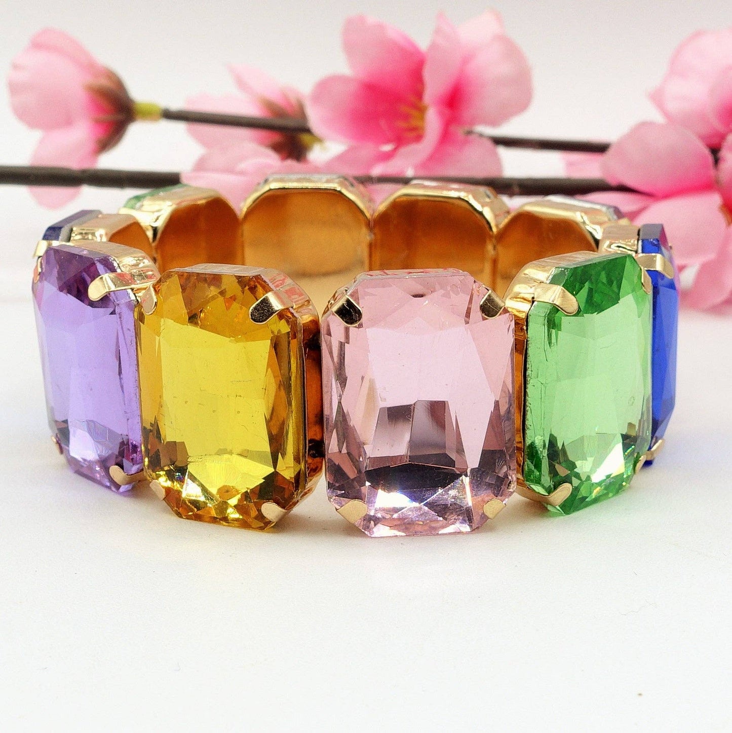 MARGOT LUXE - Stretch bracelet with faceted stones