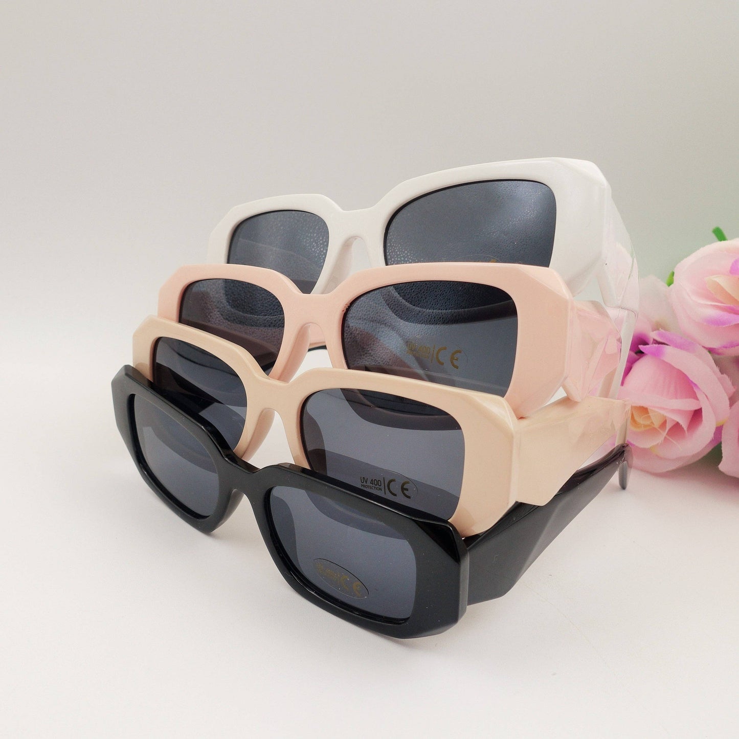 EMILIA - MAXI Sunglasses with Geometric Effects UV400 with case