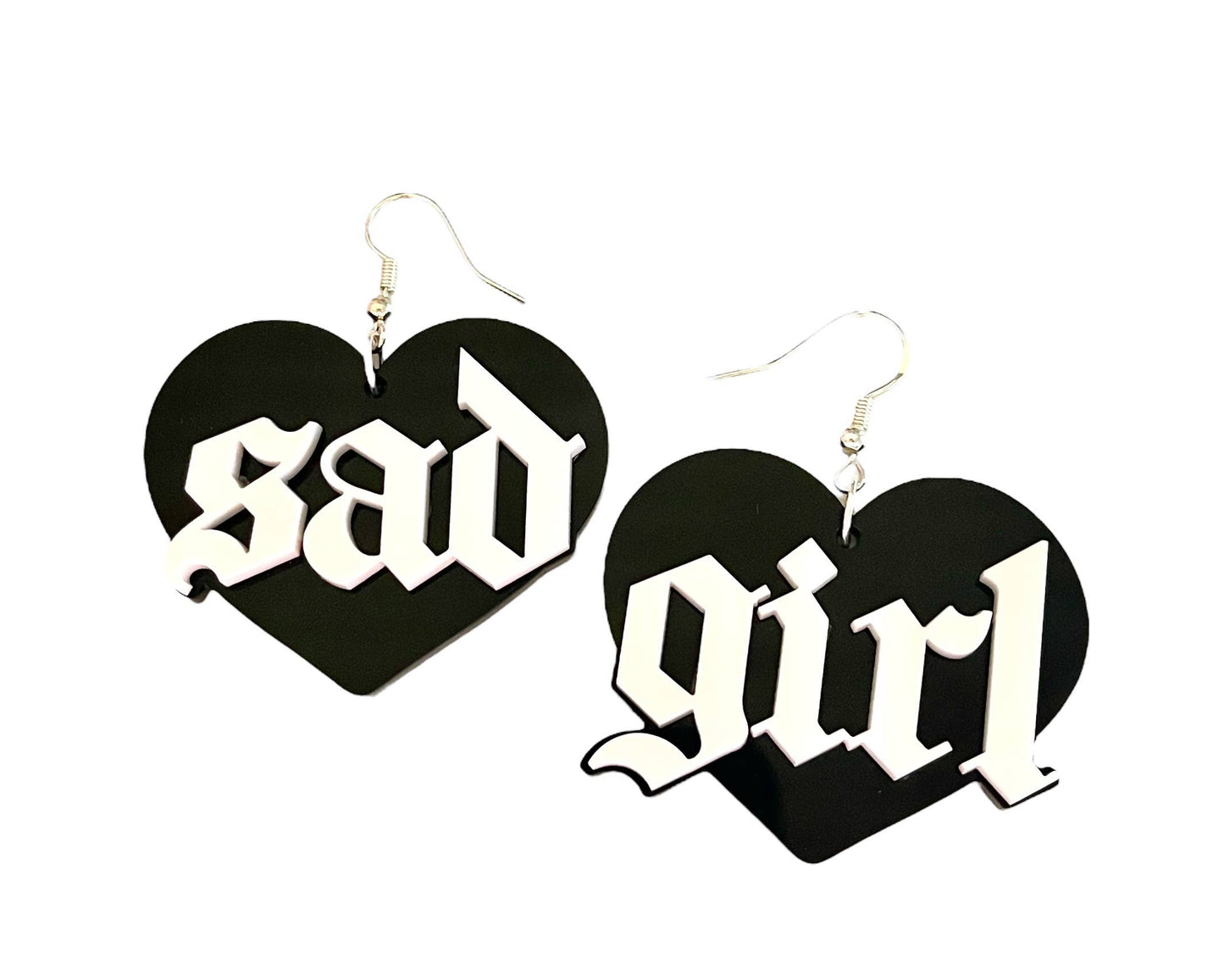 Sad Girl Emo Earrings, Goth Grunge Edgy Earrings