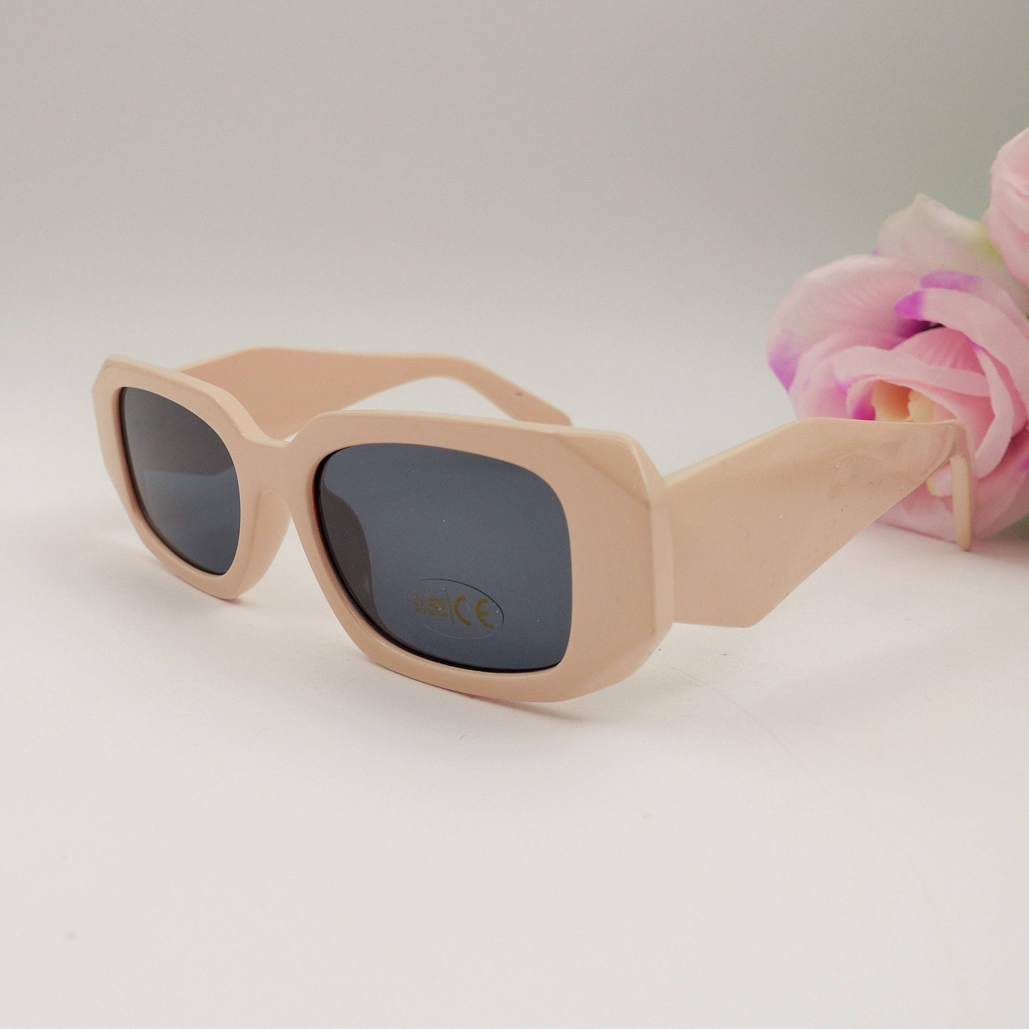 EMILIA - MAXI Sunglasses with Geometric Effects UV400 with case
