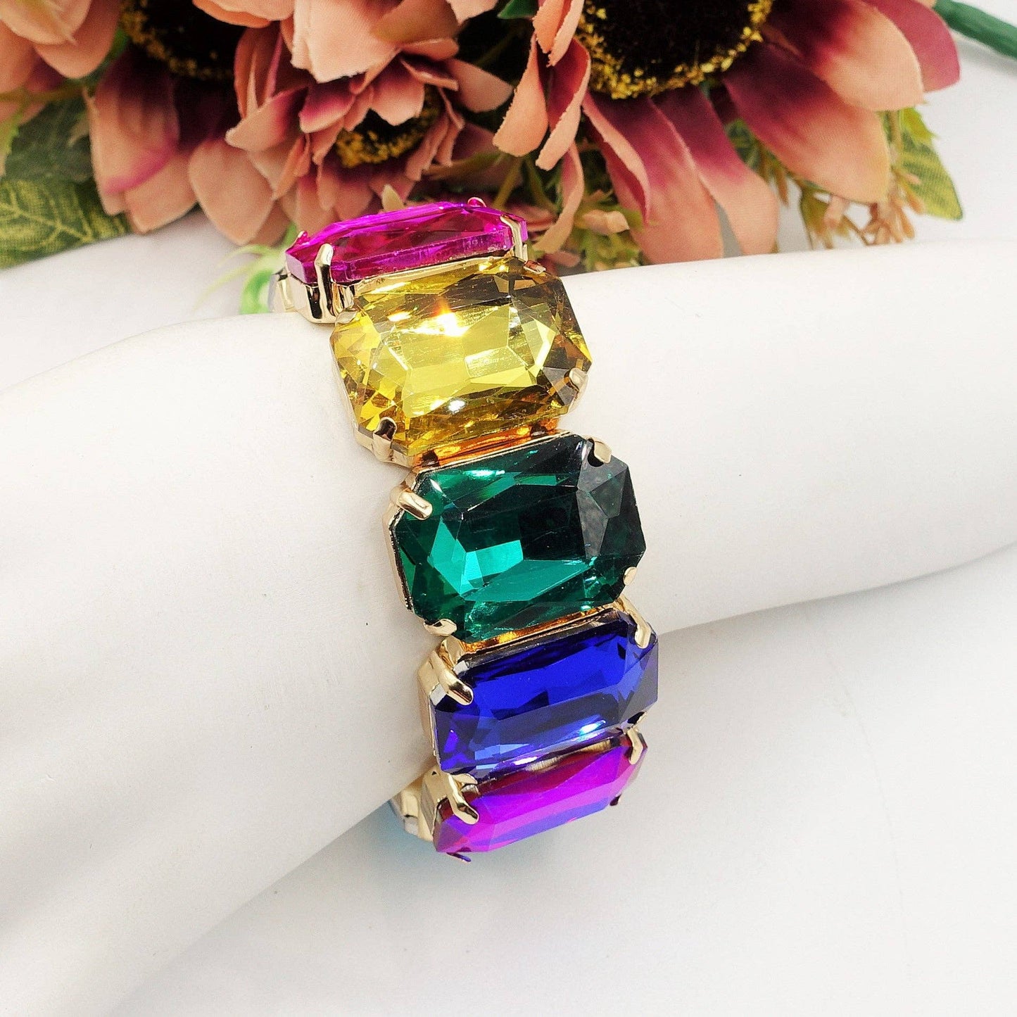 MARGOT LUXE - Stretch bracelet with faceted stones