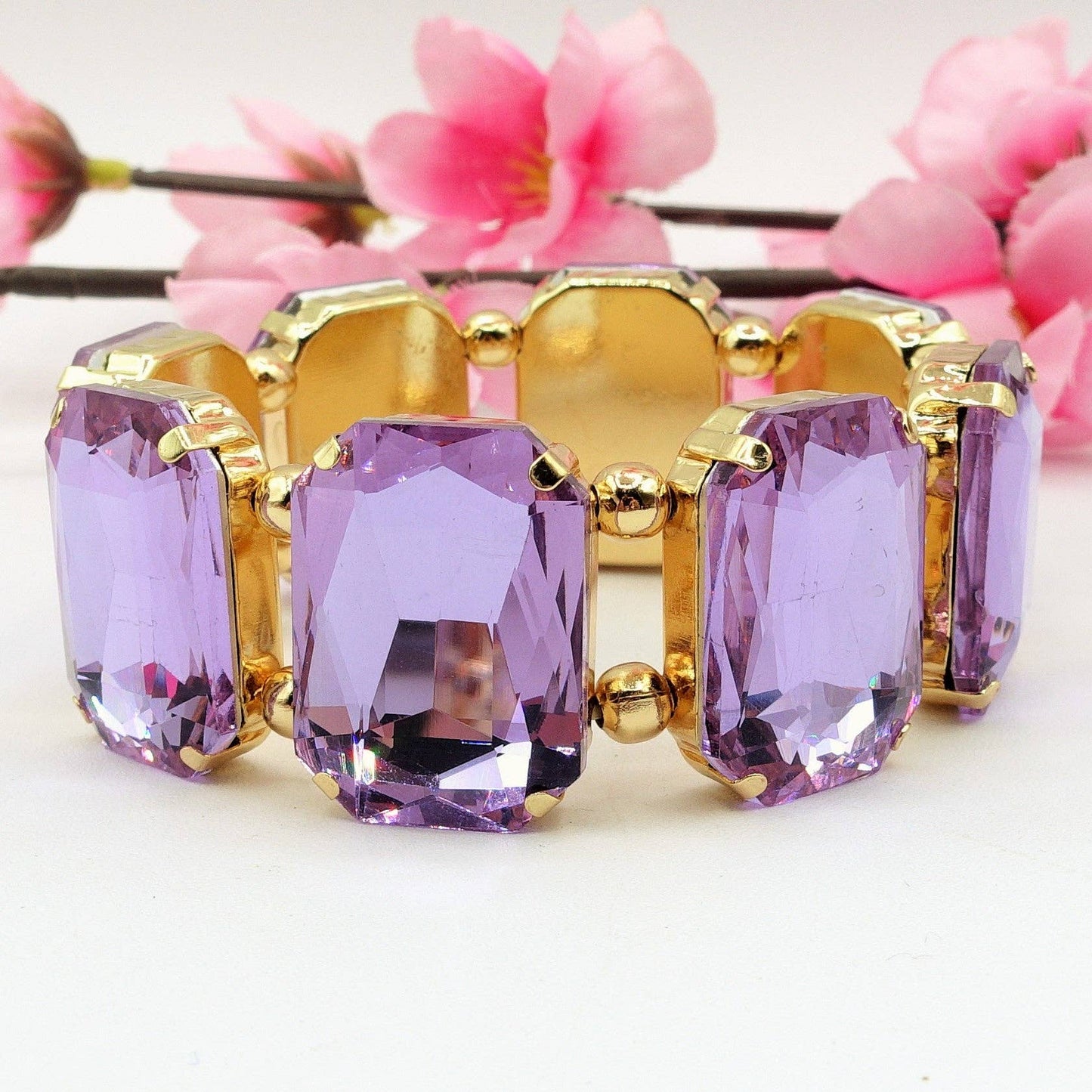MARGOT LUXE - Stretch bracelet with faceted stones