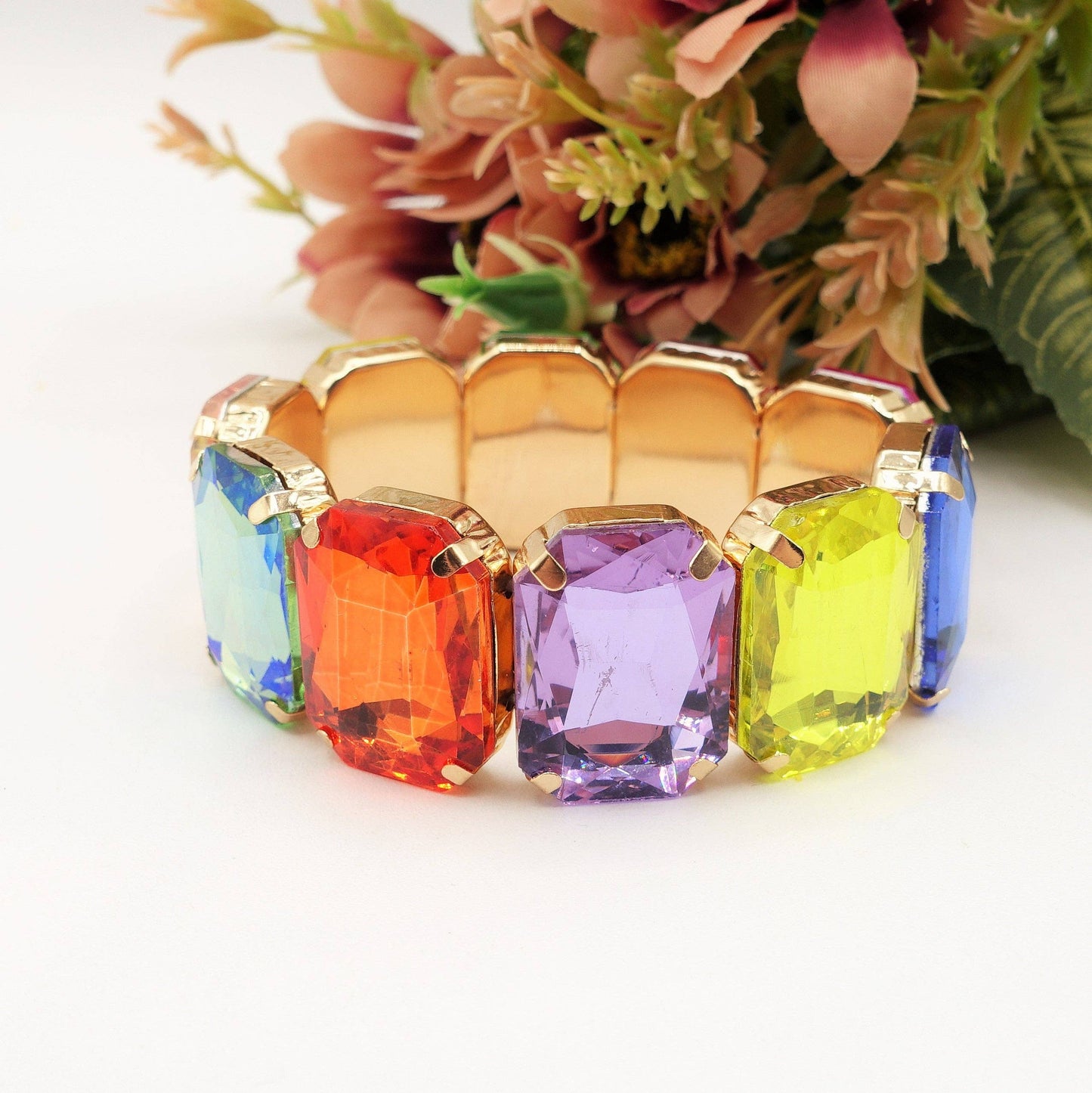 MARGOT LUXE - Stretch bracelet with faceted stones