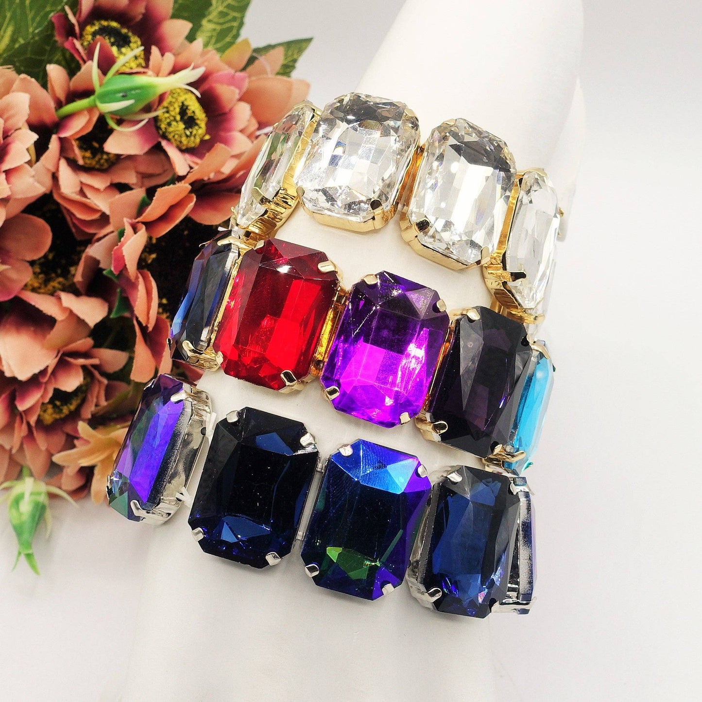 MARGOT LUXE - Stretch bracelet with faceted stones