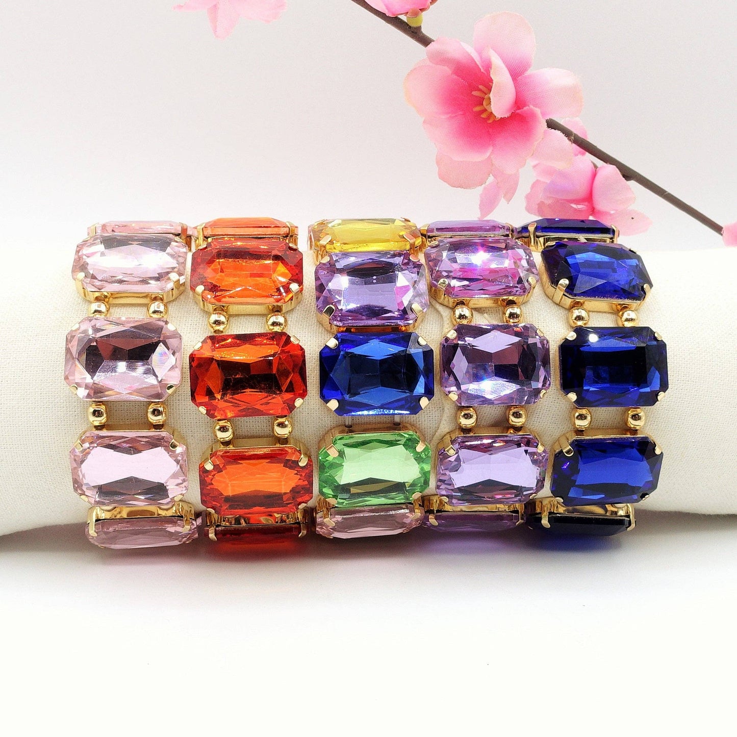 MARGOT LUXE - Stretch bracelet with faceted stones