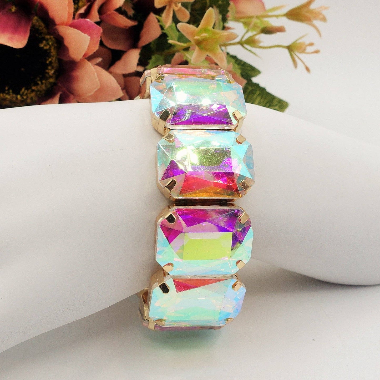 MARGOT LUXE - Stretch bracelet with faceted stones