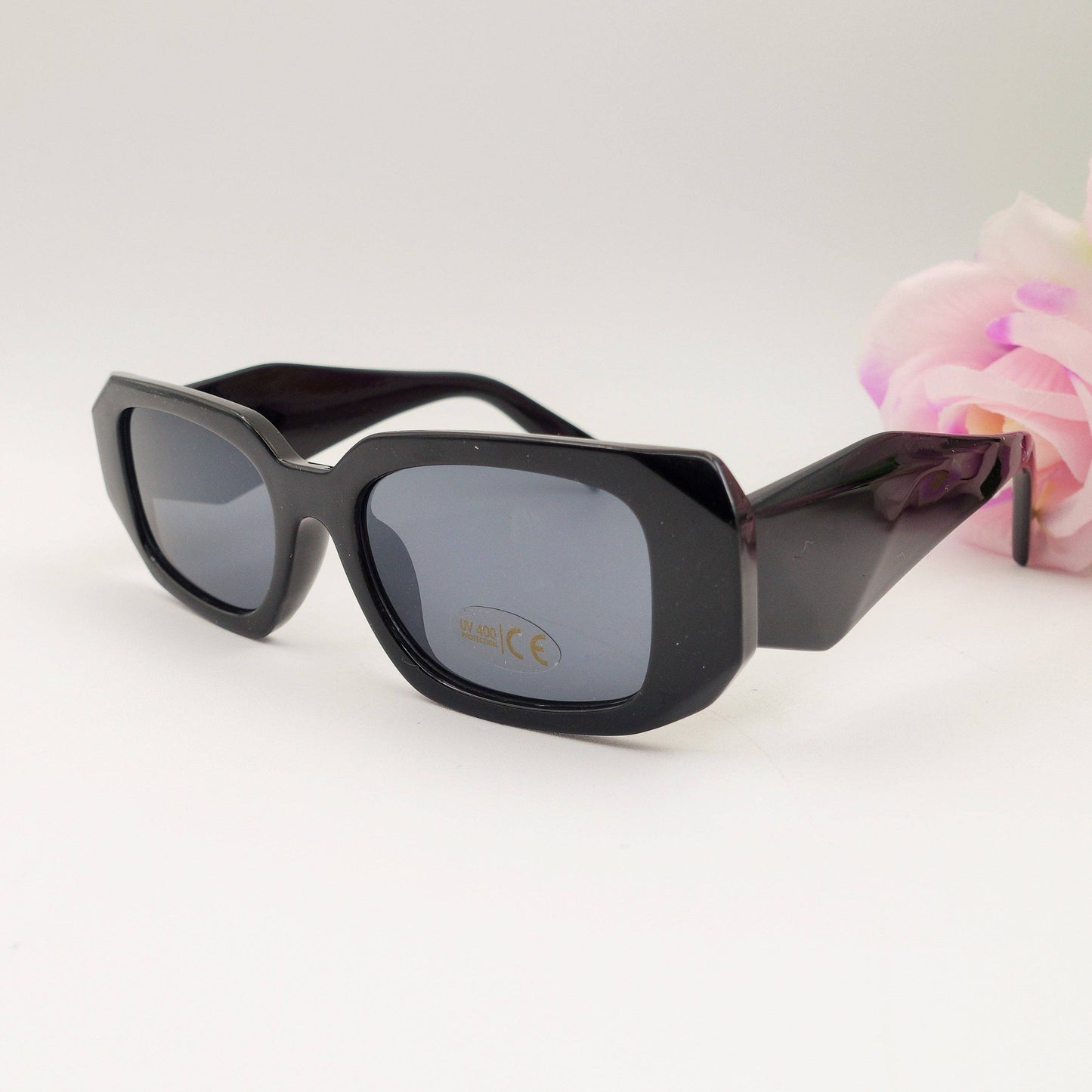 EMILIA - MAXI Sunglasses with Geometric Effects UV400 with case