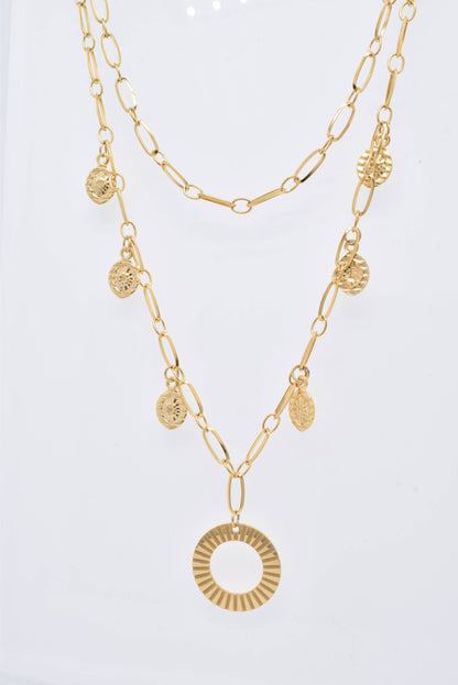 NECKLACE - Two Row Gold Steel necklace - Adjustable