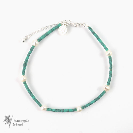 Meribella Beaded Anklet, Surf Anklet by Pineapple Island