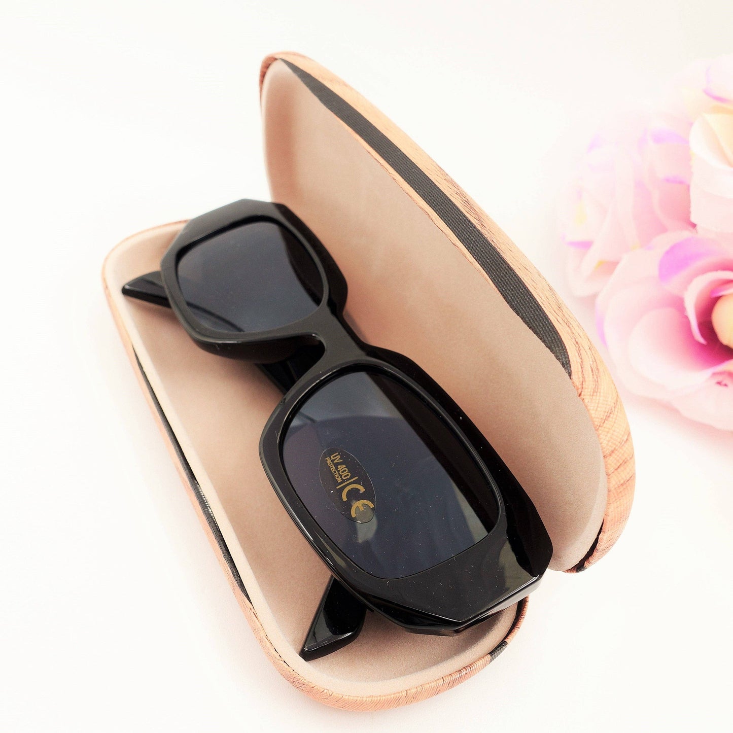 EMILIA - MAXI Sunglasses with Geometric Effects UV400 with case